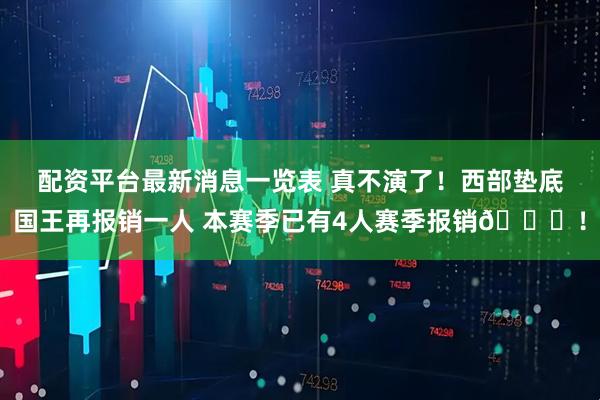 配资平台最新消息一览表 真不演了！西部垫底国王再报销一人 本赛季已有4人赛季报销👀！